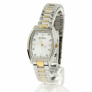 Bulova 98P195 Women's Diamond Accented Two Tone Stainless Steel Watch